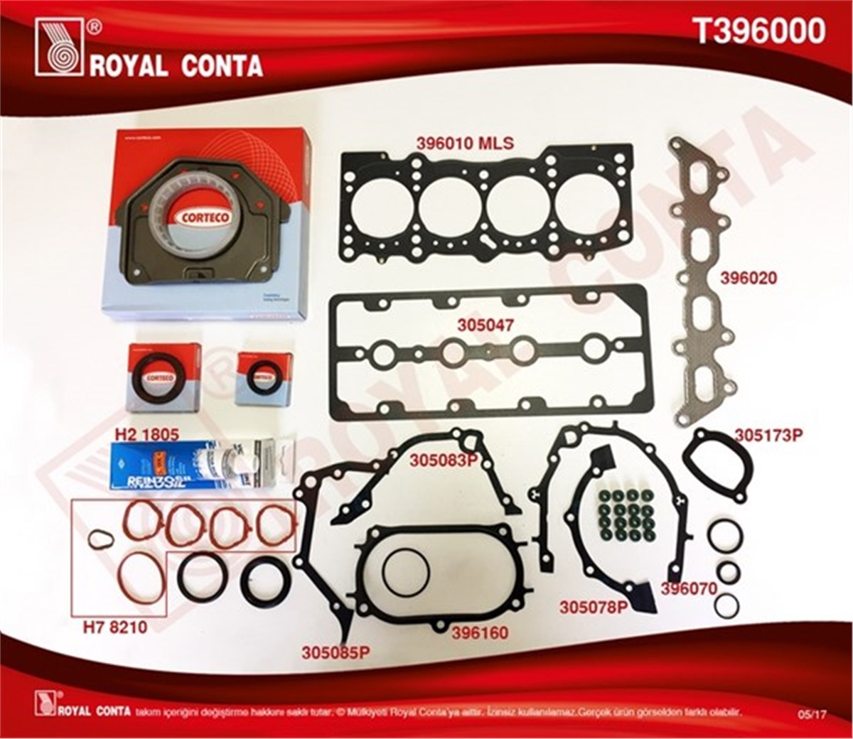 ALBEAMOTOR TAKIM CONTA KEÇELİ ALBEA-MAREA 1.2 16V ROYAL T396000ROYALROYAL T396000