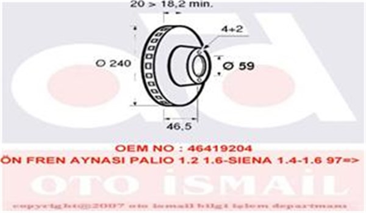 ALBEAÖN FREN AYNASI PALIO 1.2-1.6-SIENA 1.4-1.6 16V -ALBEA 98 240X20X4DLXHAVALI VALEO 186571VALEOVALEO 186571