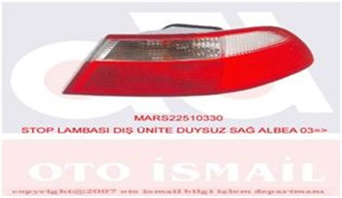 ALBEASTOP LAMBASI DIŞ ÜNİTE DUYSUZ SAĞ ALBEA 03 MARS 510330MARS-MARS 510330