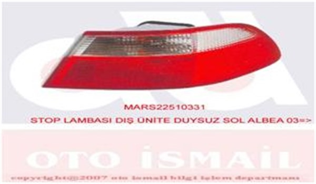 ALBEASTOP LAMBASI DIŞ ÜNİTE DUYSUZ SOL ALBEA 03 MARS 510331MARS-MARS 510331