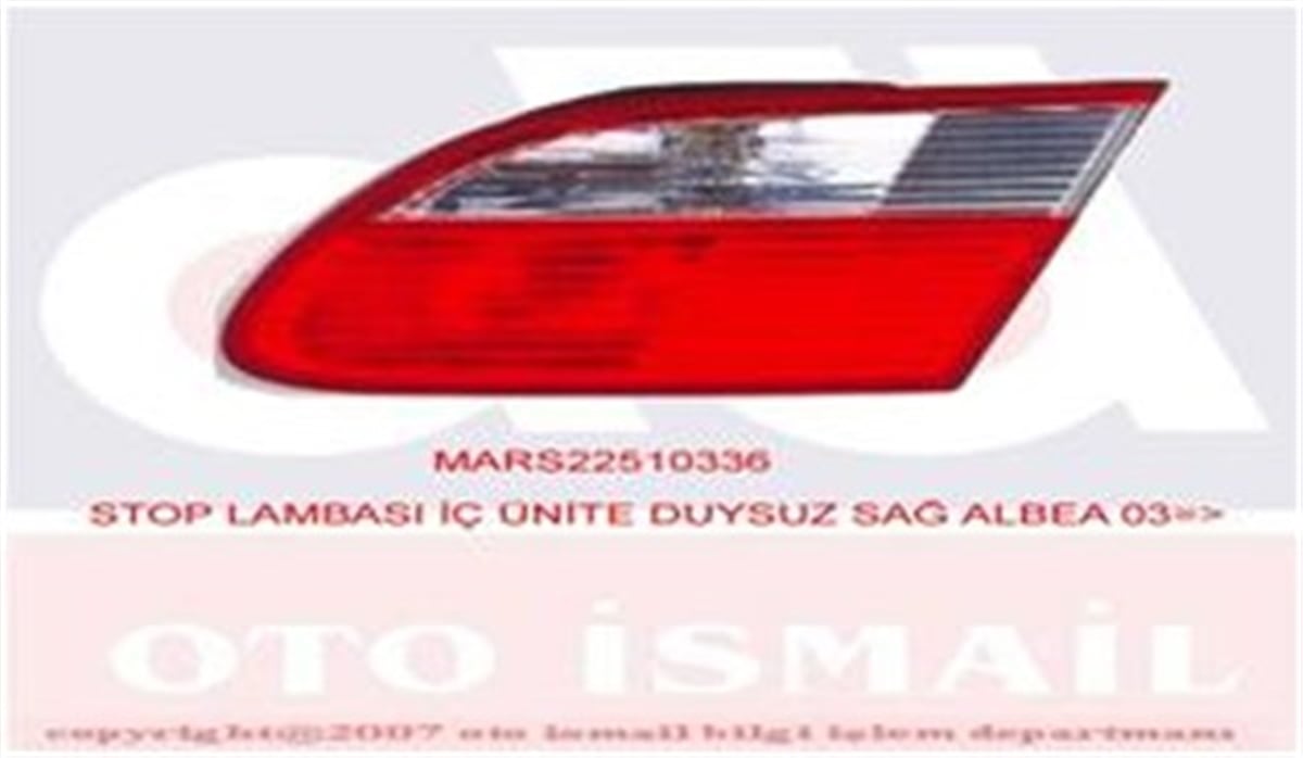 ALBEASTOP LAMBASI İÇ ÜNİTE DUYSUZ SAĞ ALBEA 03 MARS 510336MARS-MARS 510336