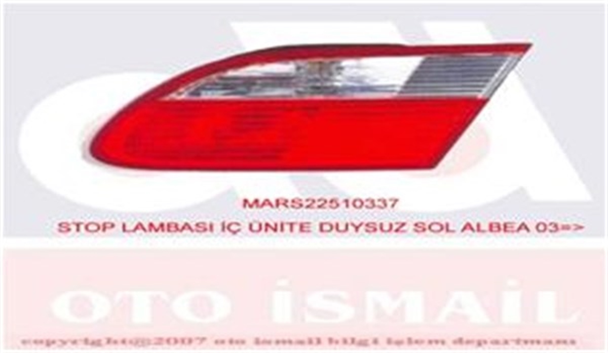 ALBEASTOP LAMBASI İÇ ÜNİTE DUYSUZ SOL ALBEA 03 MARS 510337MARS-MARS 510337