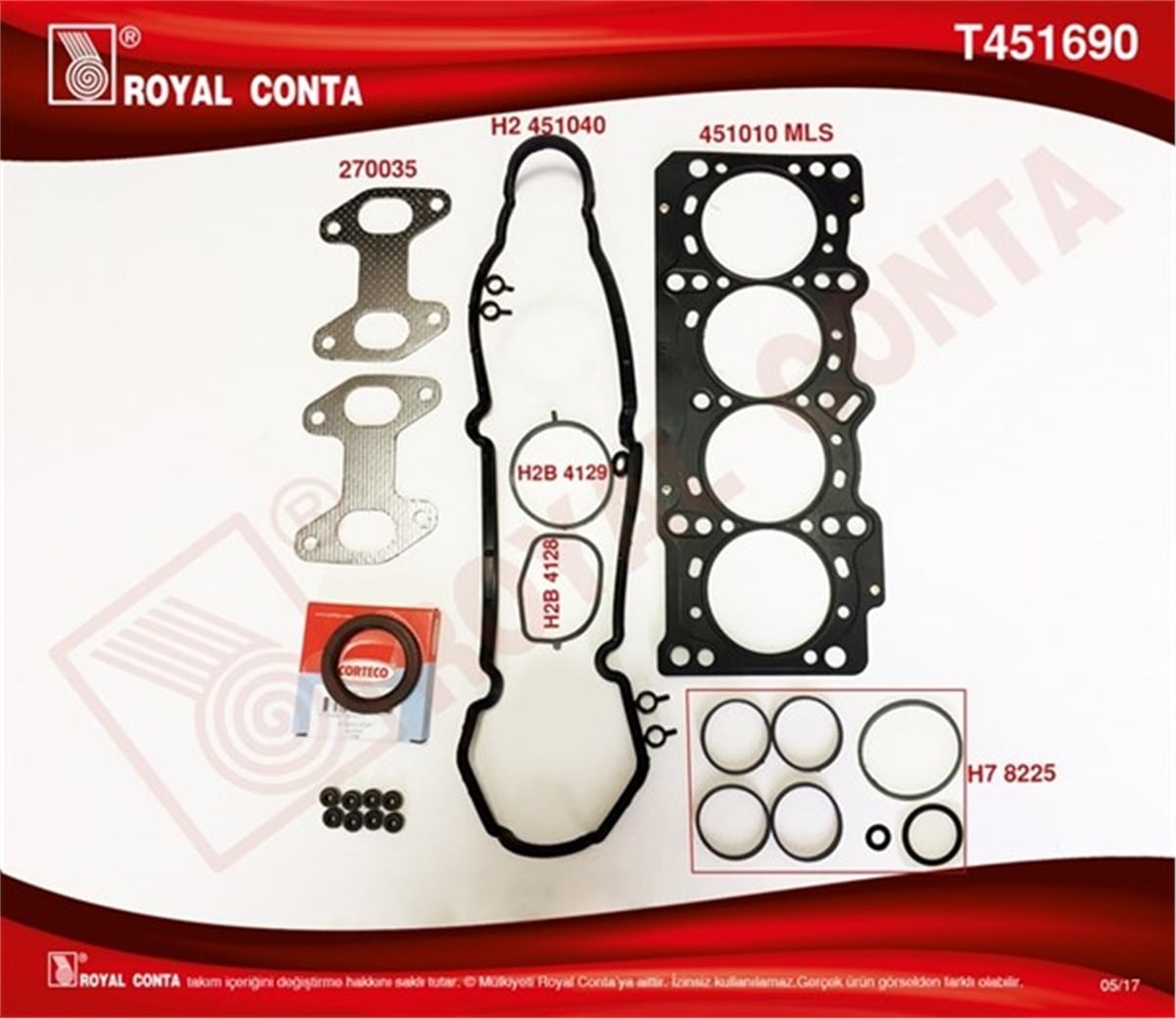 ALBEAÜST TAKIM CONTA PALIO-ALBEA-LINEA-PUNTO 1.4 8V 77 HP ROYAL T451690ROYALROYAL T451690