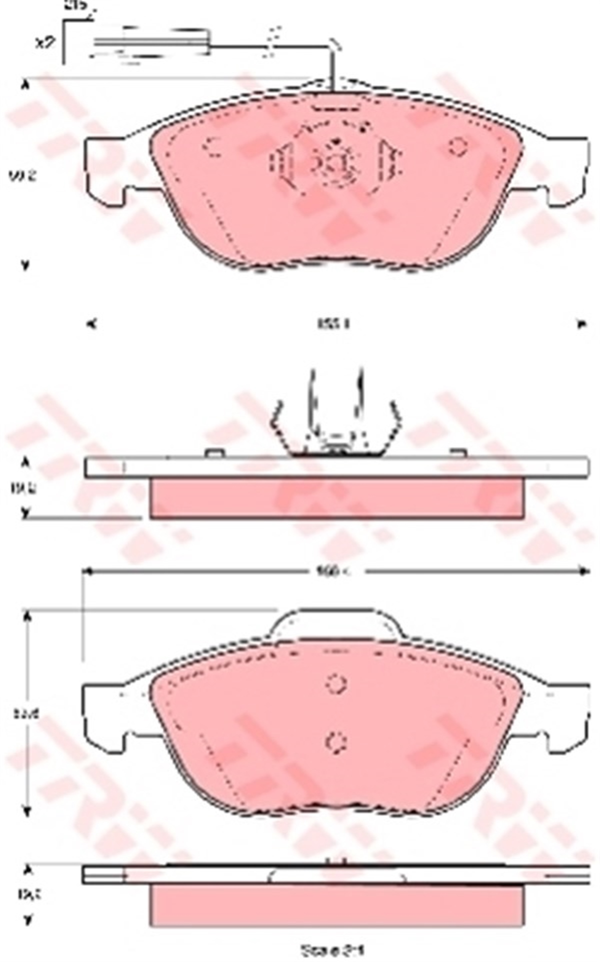 ALFA ROMEOÖN BALATA FİŞLİ ALFA ROMEO 156 1.6-1.8 97-00 2.0 16V T.S 00-02 2.5V6 97-03 2.4JTD 97-03 TRW GDB1337TRWTRW GDB1337