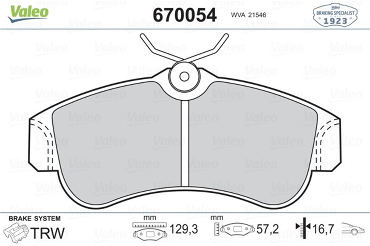 ALMERAÖN BALATA ALMERA II N16 1.5 1.8 2.0Dİ 00 1.5DCİ 03 PRIMERA P10 1.6 2.0GT 90-96 P11 1.6 VALEO 670054VALEOVALEO 670054
