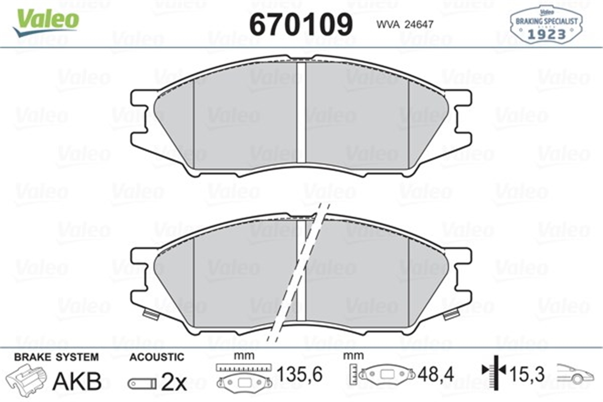 ALMERAÖN BALATA NISSAN ALMERA 06 VALEO 670109VALEOVALEO 670109