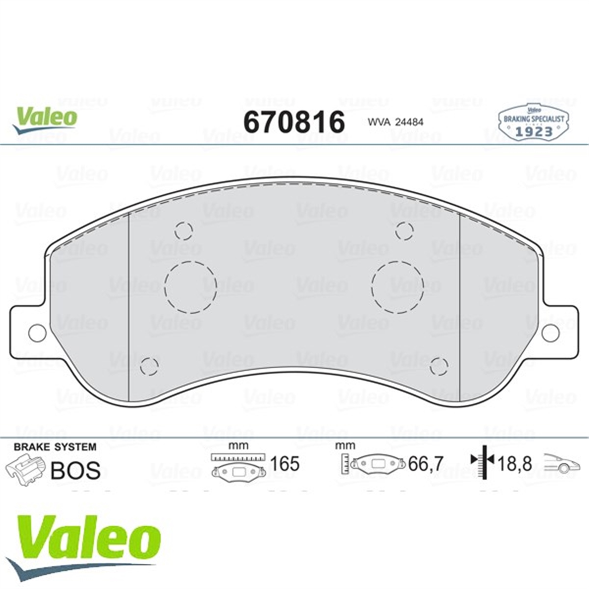 AMAROKÖN BALATA VW AMAROK 2.0 10 TRANSİT V184- V347 2.2 2.4 3.2 TDCI 07.06 11 FİŞLİ VALEO 670816VALEOVALEO 670816