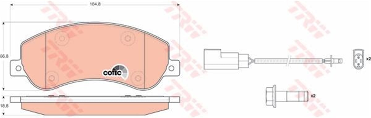 AMAROKÖN BALATA VW AMAROK 2.0 10 TRANSİT V184- V347 2.2 2.4 3.2 TDCI 07.06 11 FİŞLİ TRW GDB1724TRWTRW GDB1724