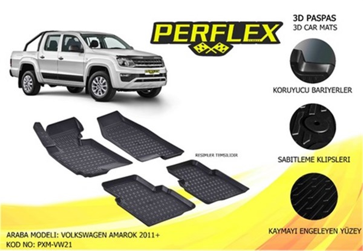 AMAROKPASPAS 3D X-MAT HAVUZLU VOLKSWAGEN AMAROK 11 SİYAH PERFLEX PXM-VW21PERFLEXPERFLEX PXM-VW21