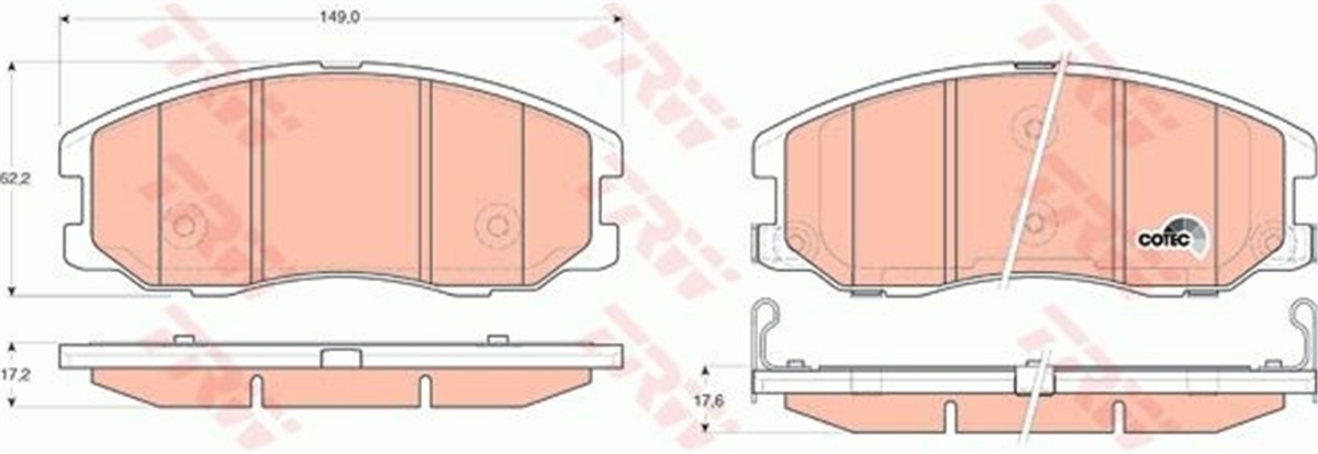 ANTARAÖN BALATA ANTARA 2.4-3.2 V6-2.0 CDTI 2.2CDTİ 05-06 10 CAPTİVA 2.0D 2.2D 2.4 3.0 3.2 06.06 11 TRW GDB1715TRWTRW GDB1715