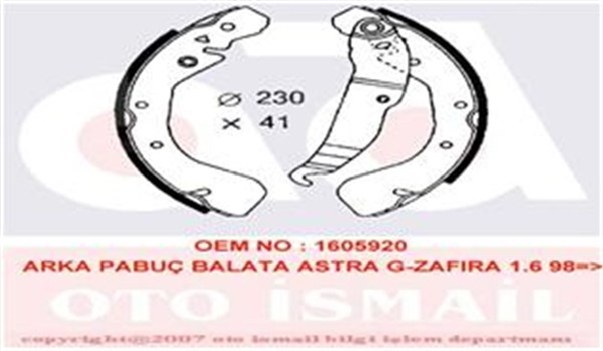 ASTRAARKA PABUÇ BALATA ASTRA F-G-H-COMBO 01 05 VECTRA B 95-03 ZAFIRA A 99 05 228X42 VALEO 562640VALEOVALEO 562640