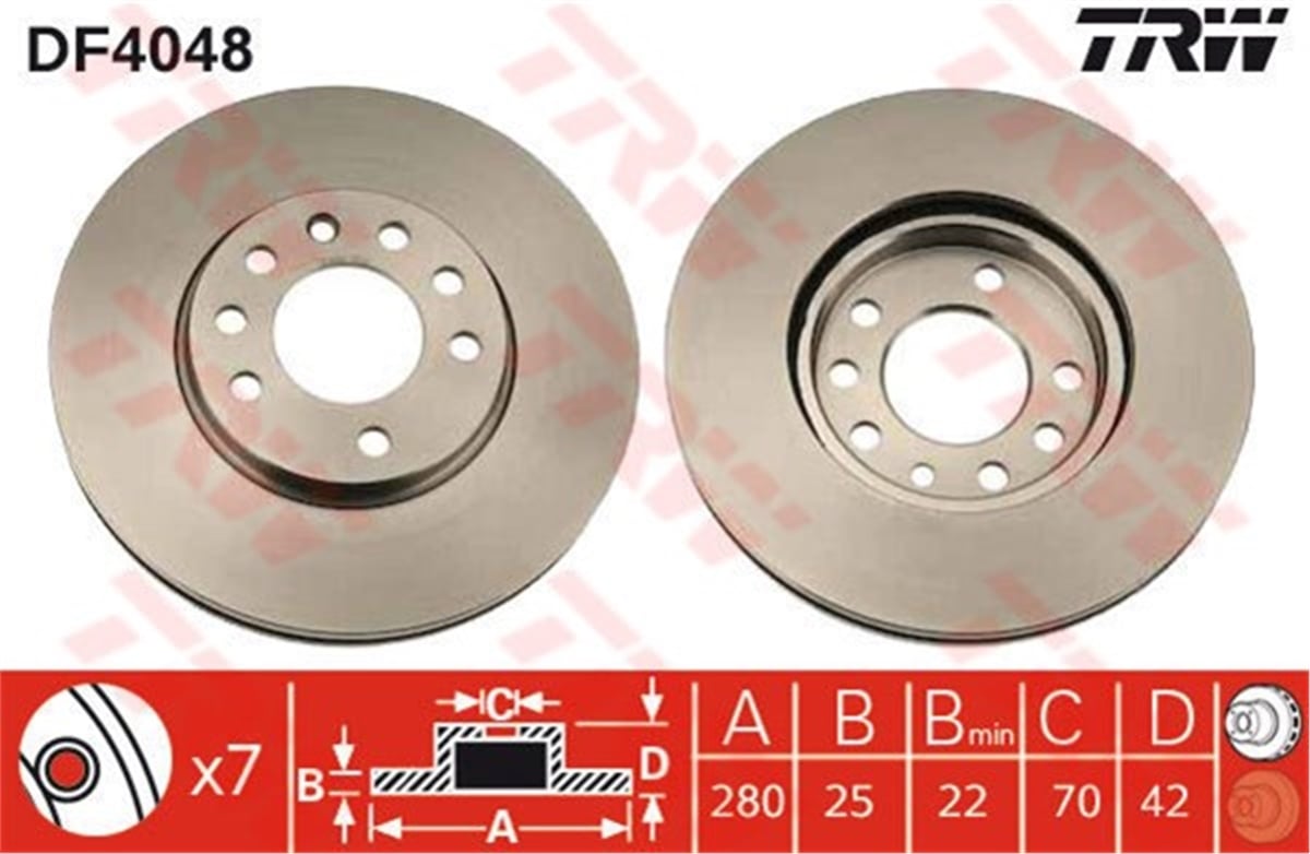 ASTRAFREN DİSKİ ÖN 5 BIJON TAKIM 569066 OPEL ASTRA H ZAFİRA B MERİVA A-B 04- Z13DTH-Z16XER-A16XER-A13DTE Z17DTH Y20DTH TRW TRW DF4048TRWTRW DF4048