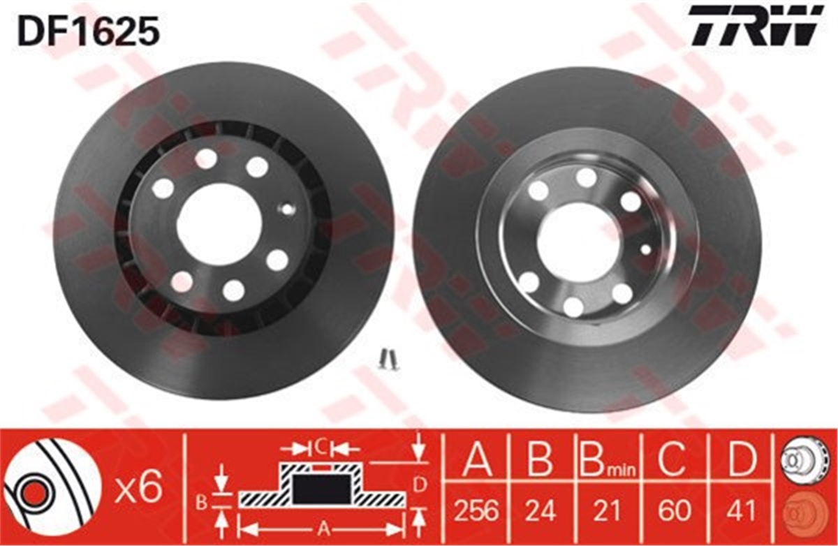 ASTRAFREN DİSKİ ÖN TAKIM 569001 OPEL ASTRA F VECTRA A VECTRA B 93-01 1.4-1.6-1.8 TRW TRW DF1625TRWTRW DF1625