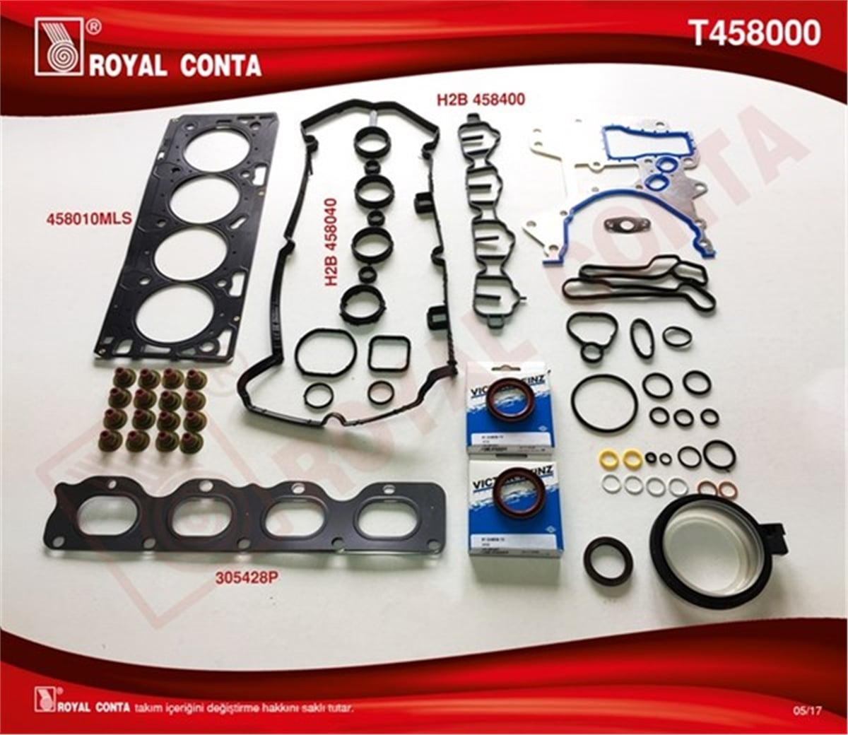ASTRAMOTOR TAKIM CONTA REİNZ KEÇELİ SUBAP LASTİKLİ ASTRA H-J-INSIGNIA 1.6 16V 116HP A16XER-Z16XER ROYAL T458000ROYALROYAL T458000