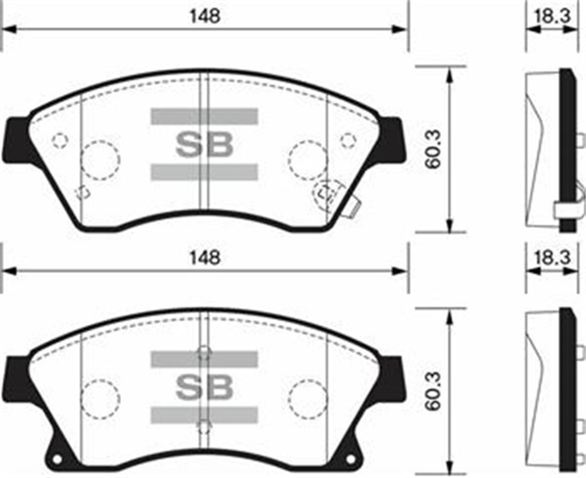 ASTRAÖN BALATA 15 INC ASTRA J 1.3 CDTI-1.4-1.4 TURBO-1.6 1.7 CDTİ 2.0CDTİ 10 AVEO 11 CRUZE 11 GDB1843 SANGSIN SP1362SANGSINSANGSIN SP1362