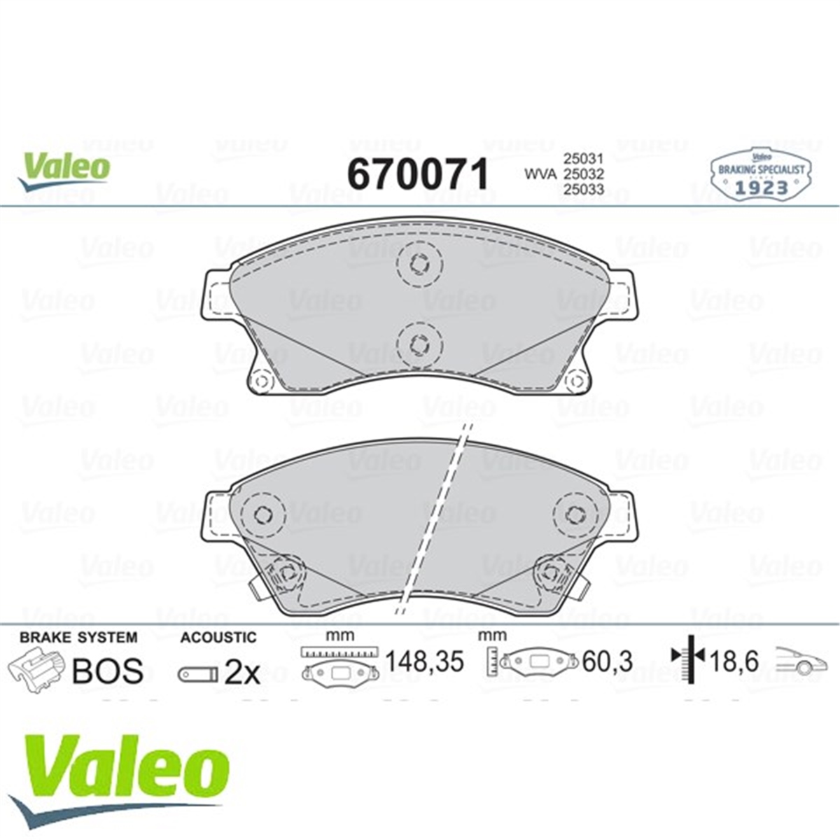 ASTRAÖN BALATA 15 INC ASTRA J 1.3 CDTI-1.4-1.4 TURBO-1.6 1.7 CDTİ 2.0CDTİ 10 AVEO 11 CRUZE 11 VALEO 670071VALEOVALEO 670071