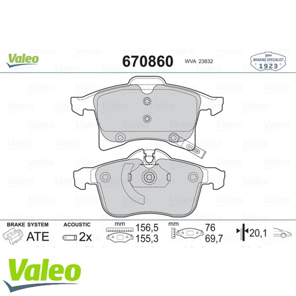 ASTRAÖN BALATA ASTRA H 04 MERIVA 03 ZAFIRA 05 CORSA C D 03 COMBO 04 VALEO 670860VALEOVALEO 670860