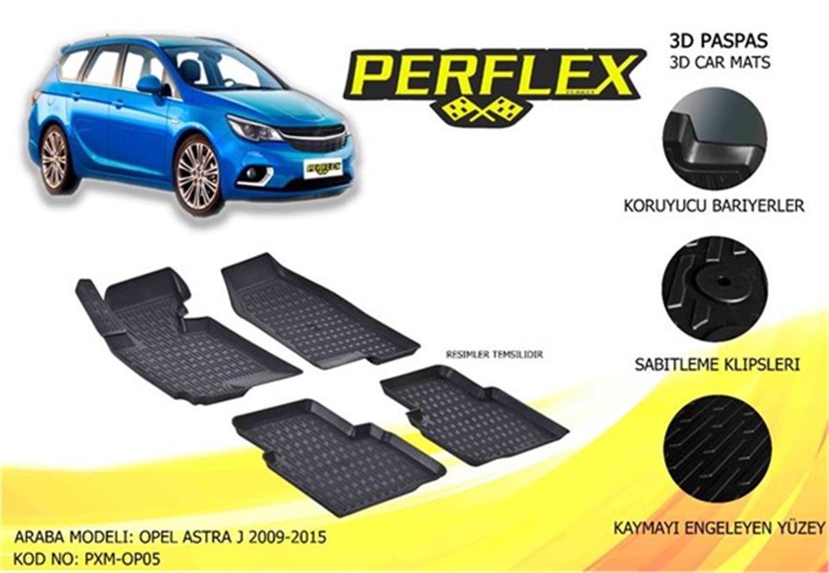ASTRAPERFLEX 3D X-MAT HAVUZLU PASPAS ÇEŞİTLERİ BEJ OPEL ASTRA J 2010-2016 3D X-MAT 5 PCS PERFLEX PXMBG-OP05PERFLEXPERFLEX PXMBG-OP05