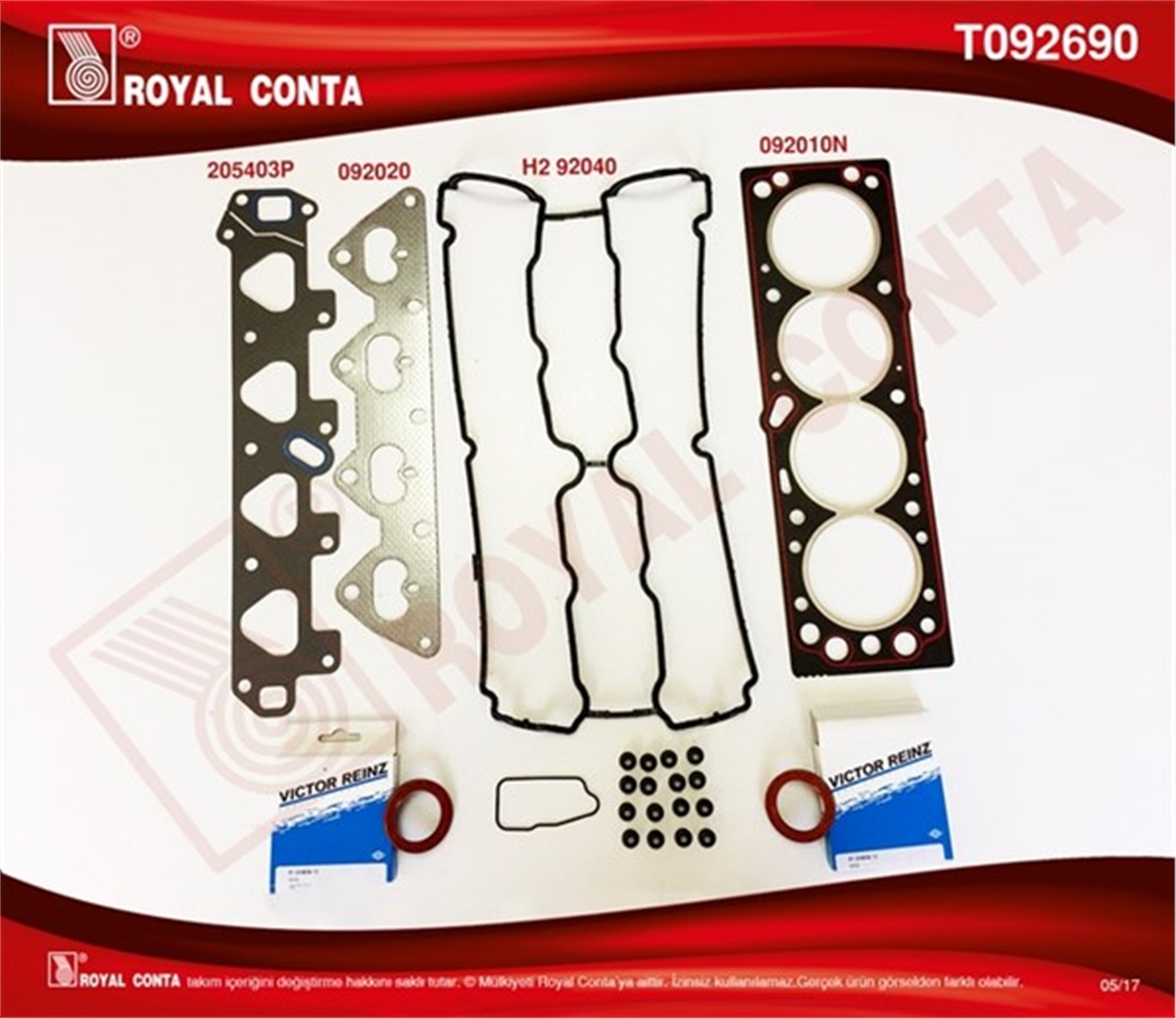 ASTRAÜST TAKIM CONTA KEÇELİ-SUBAP LASTİKLİ ASTRA F-ASTRA G-CORSA B-VECTRA B 1.6I 16V-ZAFIRA 1.6 16V ROYAL T092690ROYALROYAL T092690