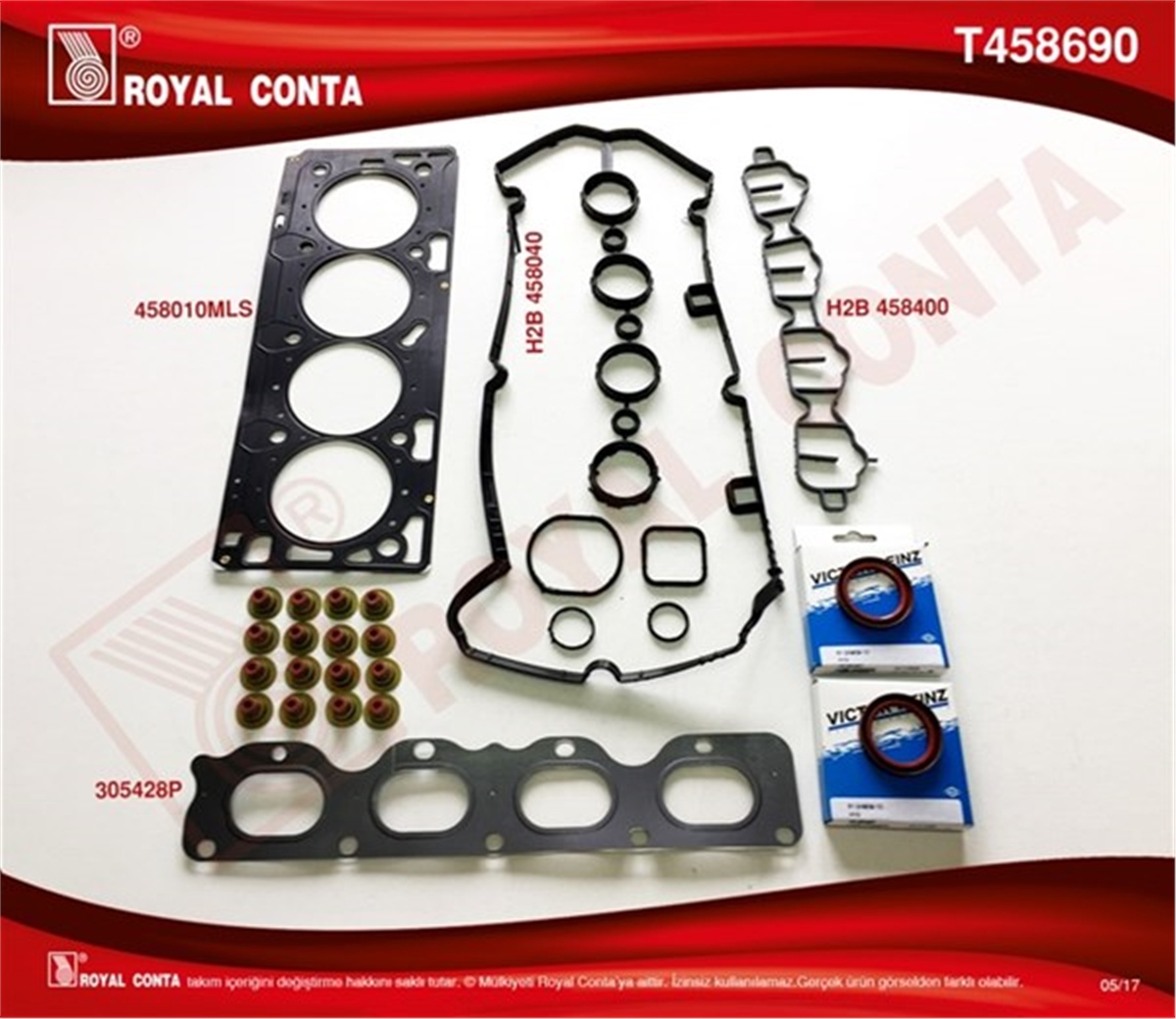 ASTRAÜST TAKIM CONTA REİNZ KEÇELİ SUBAP LASTİKLİ ASTRA H-J-INSIGNIA 1.6 16V 116HP A16XER-Z16XER ROYAL T458690ROYALROYAL T458690