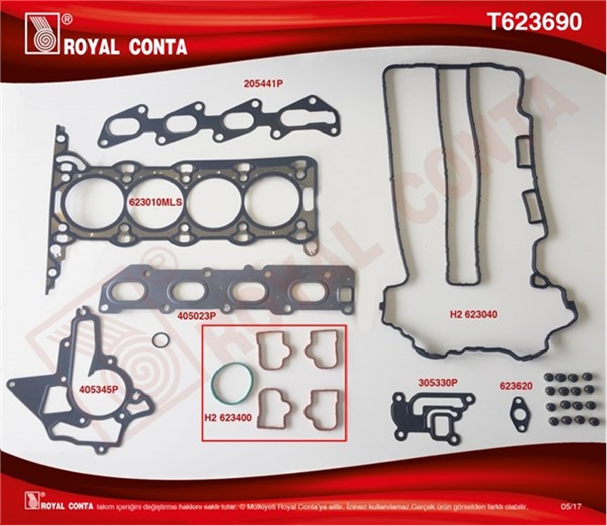 ASTRAÜST TAKIM CONTA SUBAP LASTİKLİ CORSA C-D - ASTRA G-H - MERIVA-ZAFIRA-VECTRA 1.2-1.4 16V Z12XE-XEP- ROYAL T623690ROYALROYAL T623690