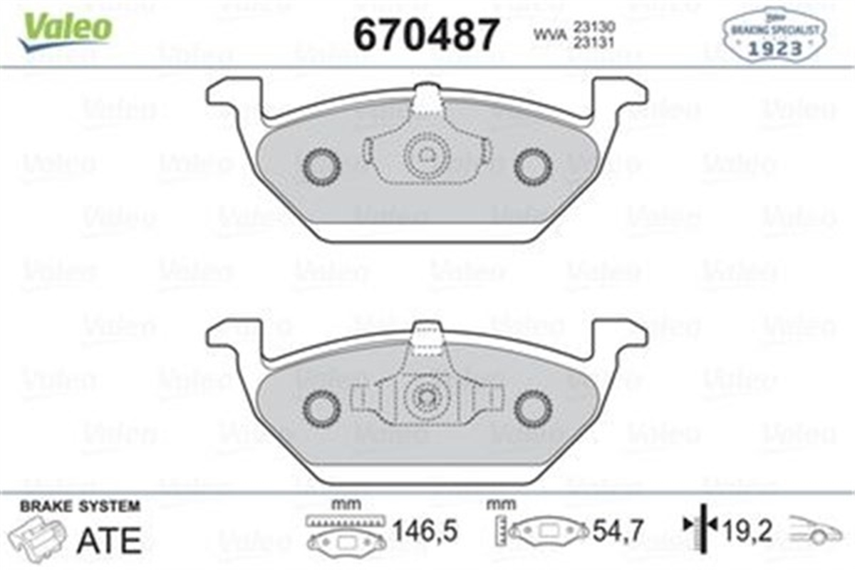 AUDIGDB1357 ÖN BALATA GOLF IV BORA 97-6.05 POLO 99 OCTAVIA 97 LEON TOLEDO 99-06 IBIZA 02 AUDI VALEO 670487VALEOVALEO 670487