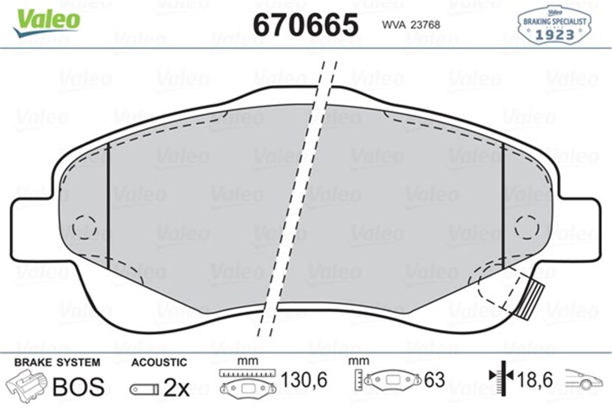 AVENSISÖN BALATA AVENSIS 1.8-2.0-2.0D-4D 2.4 03-08 COROLLA VERSO 1.6-1.8- 2.0 2.2D-4D 04-09 VALEO 670665VALEOVALEO 670665