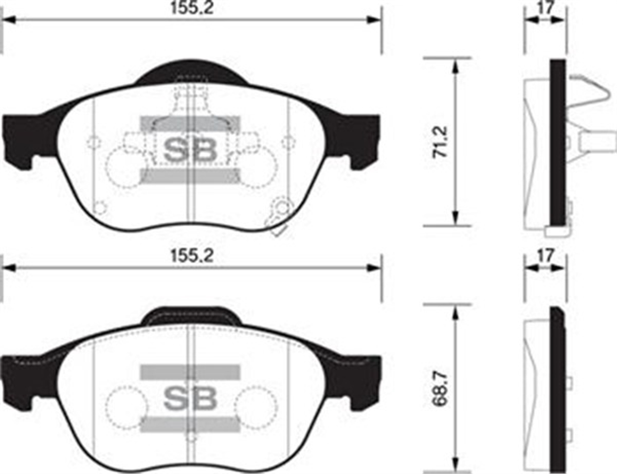 AVENSISÖN BALATA AVENSIS 1.8 VVTI- 2.0 VVTI 01-03 15 LİK SANGSIN SP1574SANGSINSANGSIN SP1574