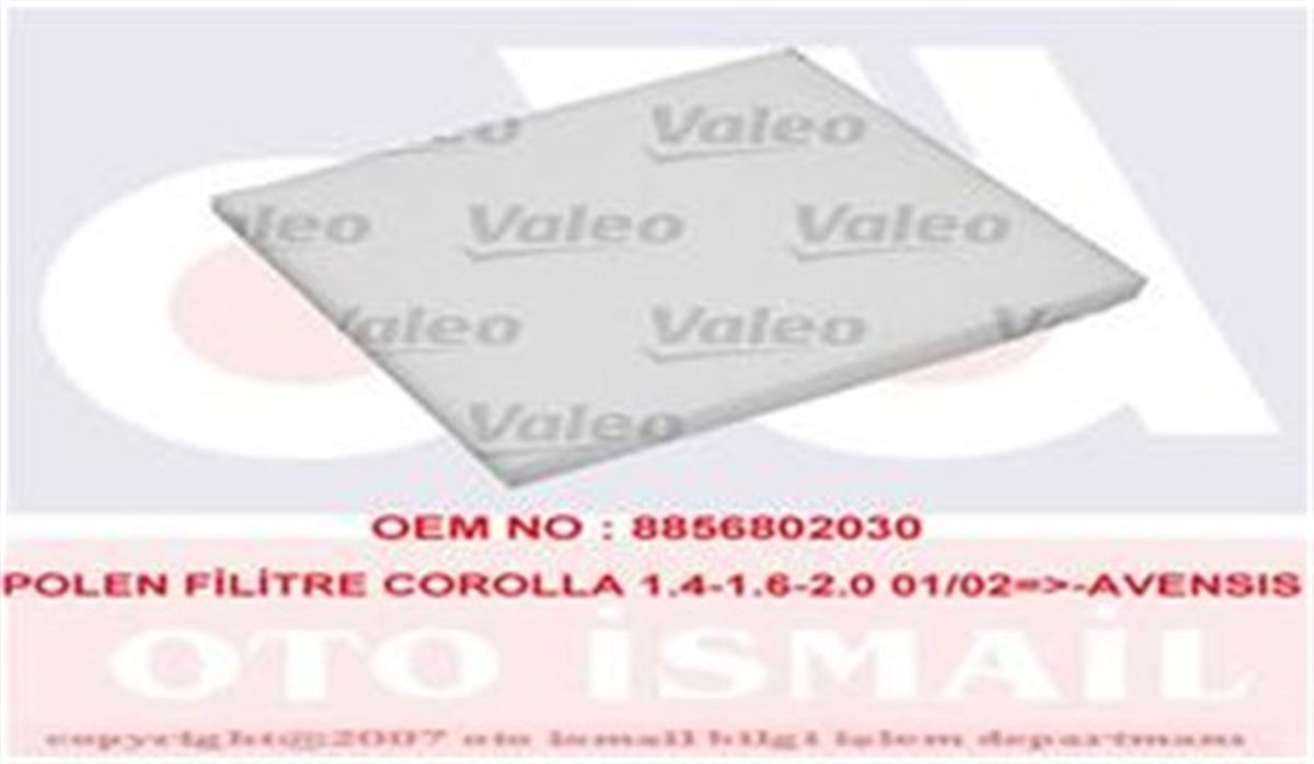 AVENSISPOLEN FİLTRESİ COROLLA 1.4D-1.4VVTİ-1.6VVTİ-2.0D 02 AVENSIS 1.6-1.8-2.0-2.0D 03 VALEO 698795VALEOVALEO 698795