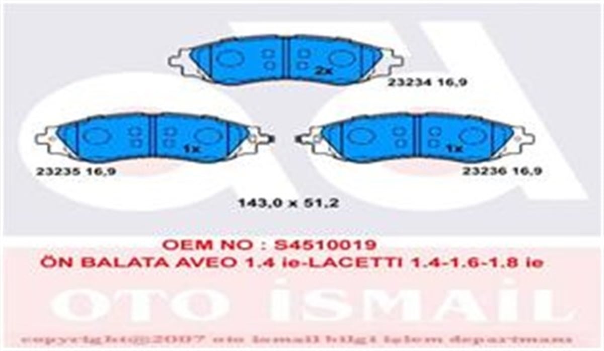 AVEOÖN BALATA AVEO 1.4 İE-LACETTI 1.4-1.6-1.8 İE 05 -REZZO 1.6-2.0 İE 05 TRW GDB3265TRWTRW GDB3265
