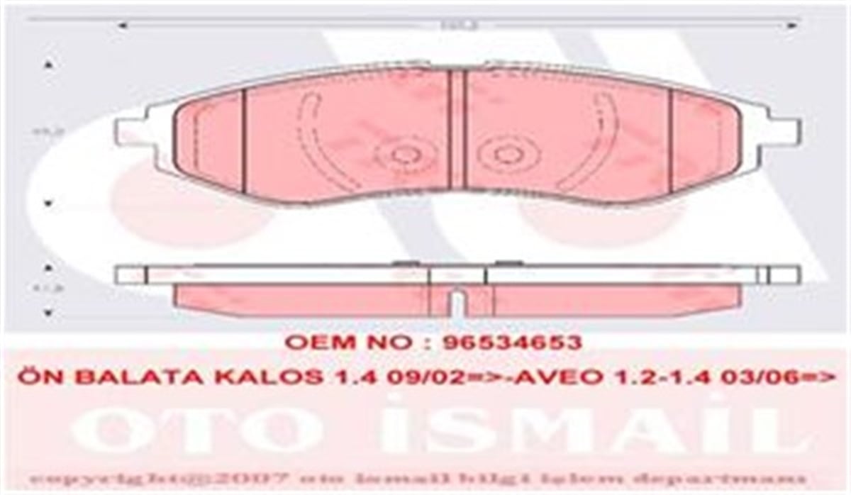 AVEOÖN BALATA KALOS 1.2 1.4 09-05 -AVEO 1.2-1.4 03-08 TRW GDB3330TRWTRW GDB3330