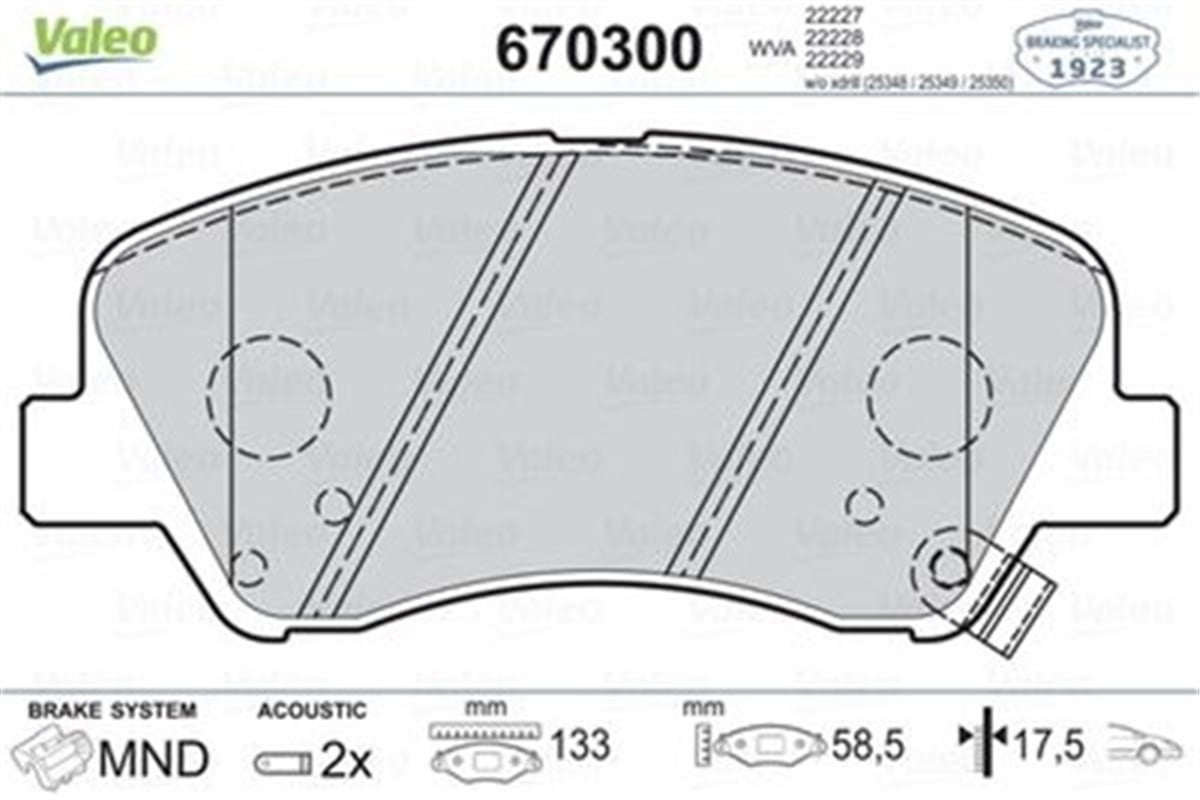 BLUEÖN BALATA HYUNDAI ACCENT BLUE 1.4 1.6CRDİ 11 RIO 1.1 1.25 1.4 CVVT 1.4CRDİ 12 VALEO 670300VALEOVALEO 670300