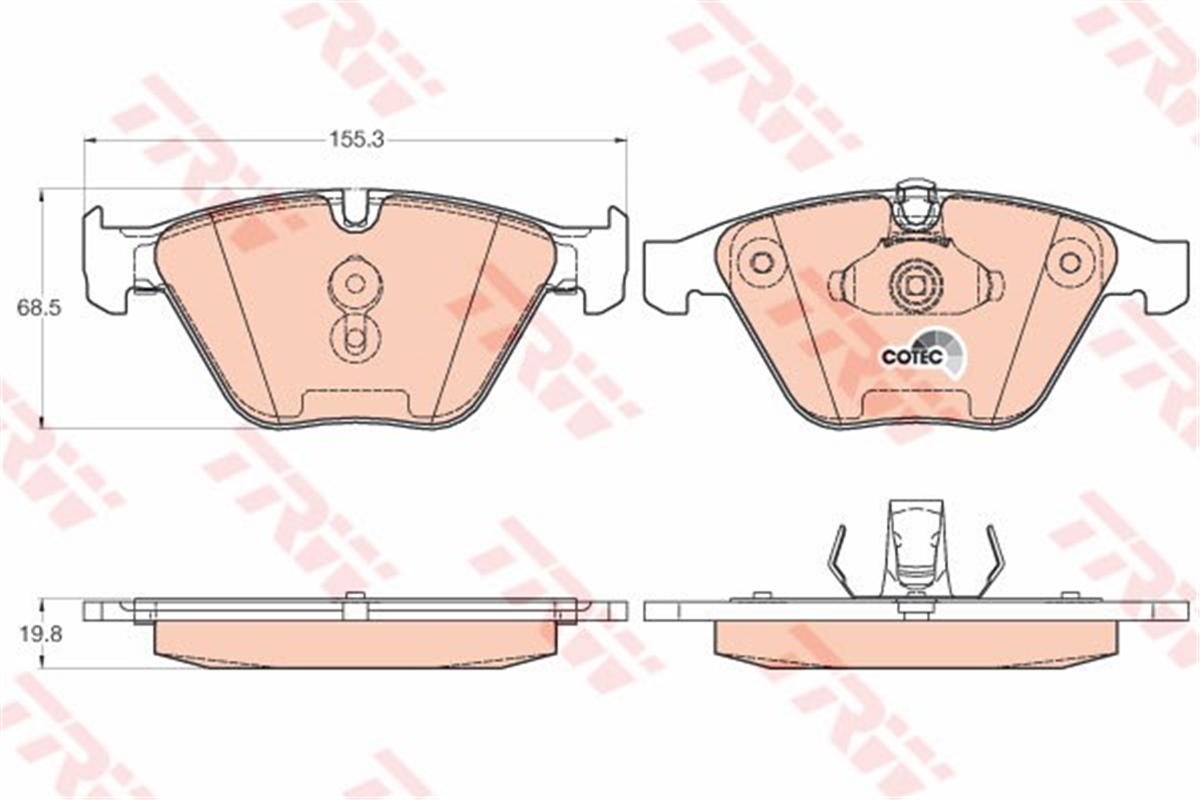 BMWÖN BALATA BMW X1 09 Z4 09 BMW 1 11-12 -BMW 3 05 BMW 5 03 BMW 6 04 BMW 7 01 TRW GDB2021TRWTRW GDB2021