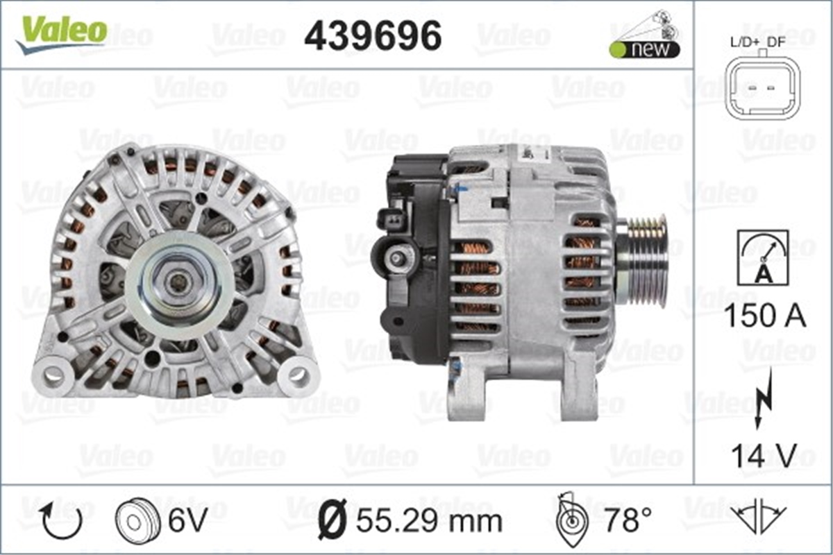 C1ALTERNATÖR PSA ESKI 439503 CITROEN BRLN.C1-3-5 VALEO 439696VALEOVALEO 439696