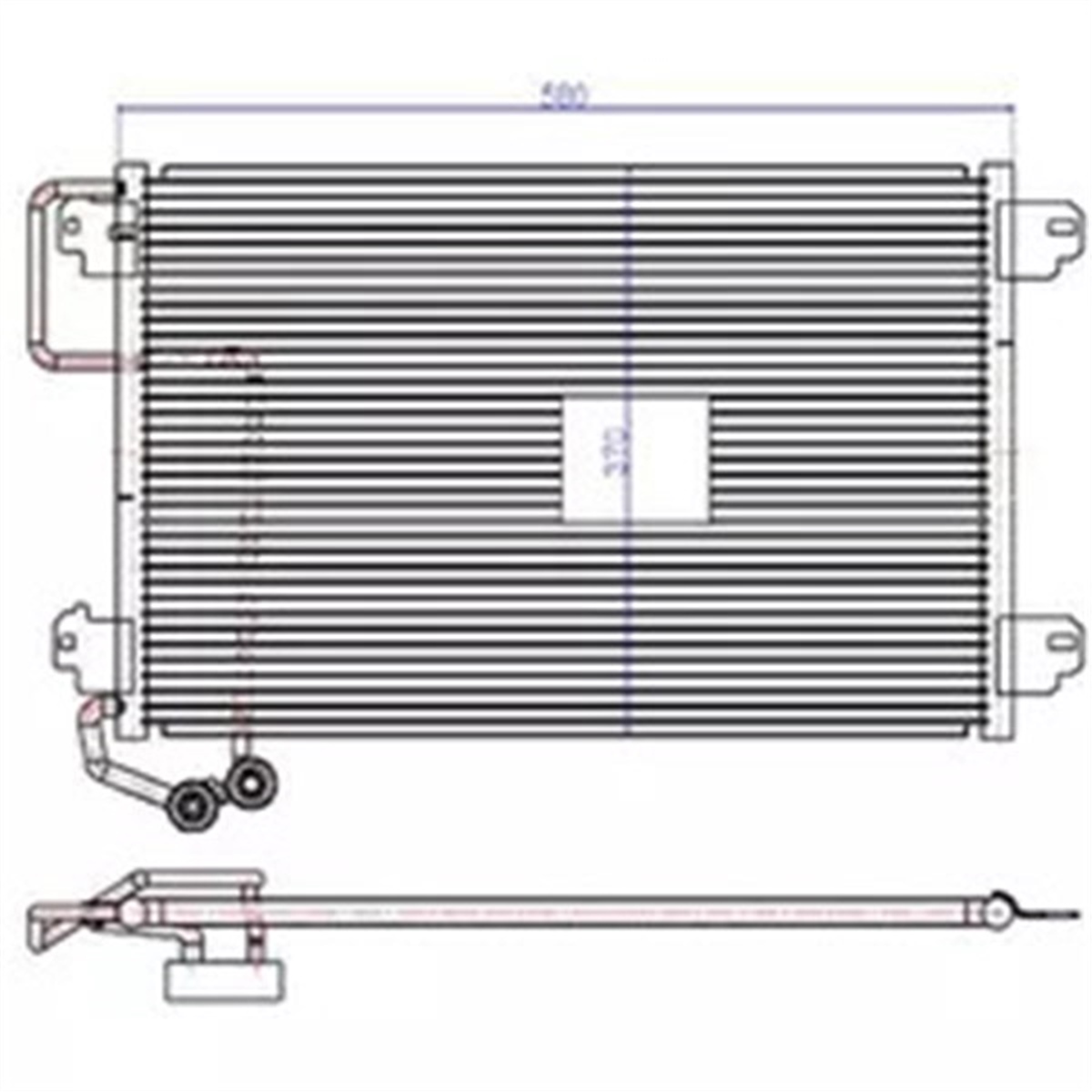 CADDYKLİMA KONDENSERİ CADDY III-TOURAN 03-09 1.4-1.6-1.9-2.0TDI 580X451X16 ORIS CVW204ORISORIS CVW204