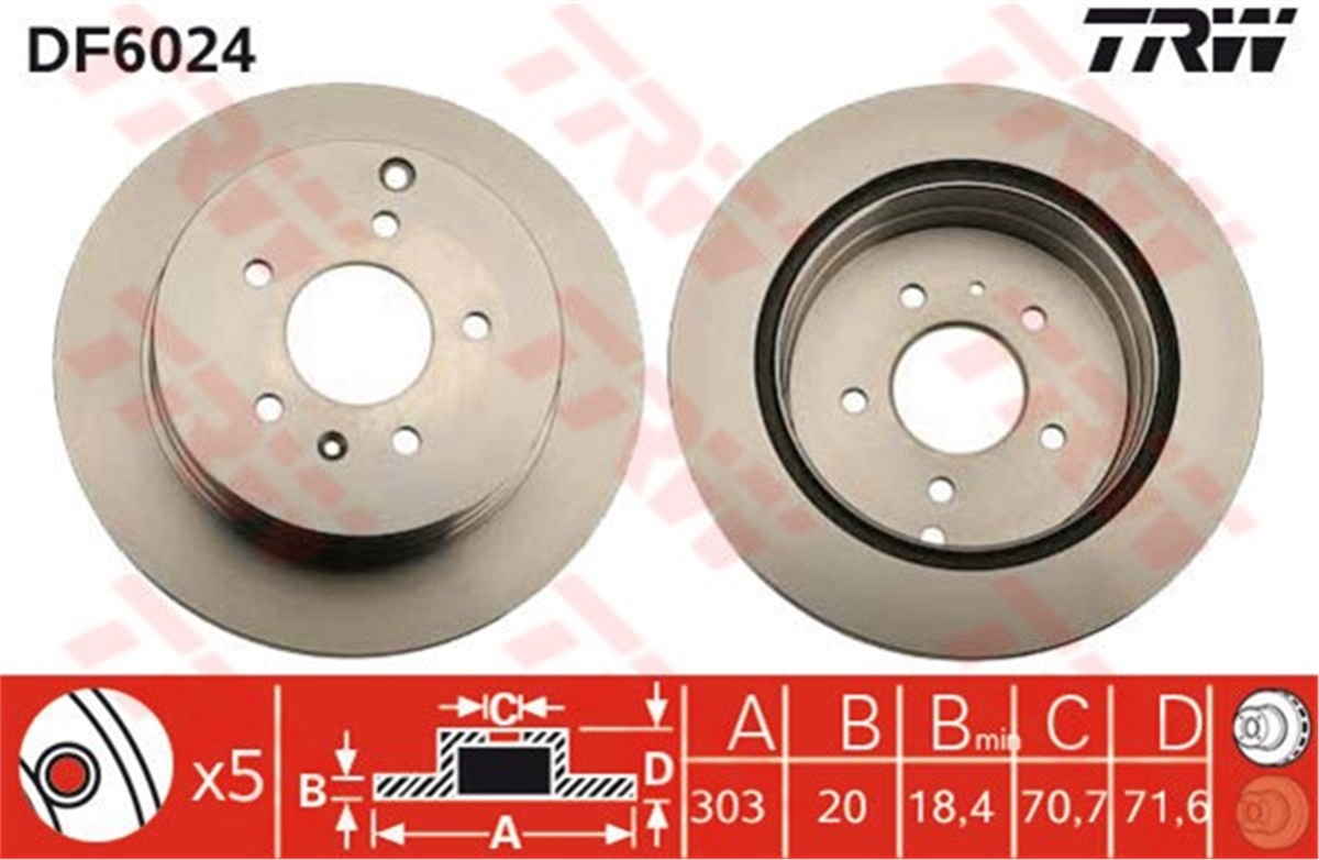 CAPTIVAFREN DİSKİ ARKA TAKIM 96625873 OPEL CAPTIVA ANTARA 07- Z20S TRW TRW DF6024TRWTRW DF6024