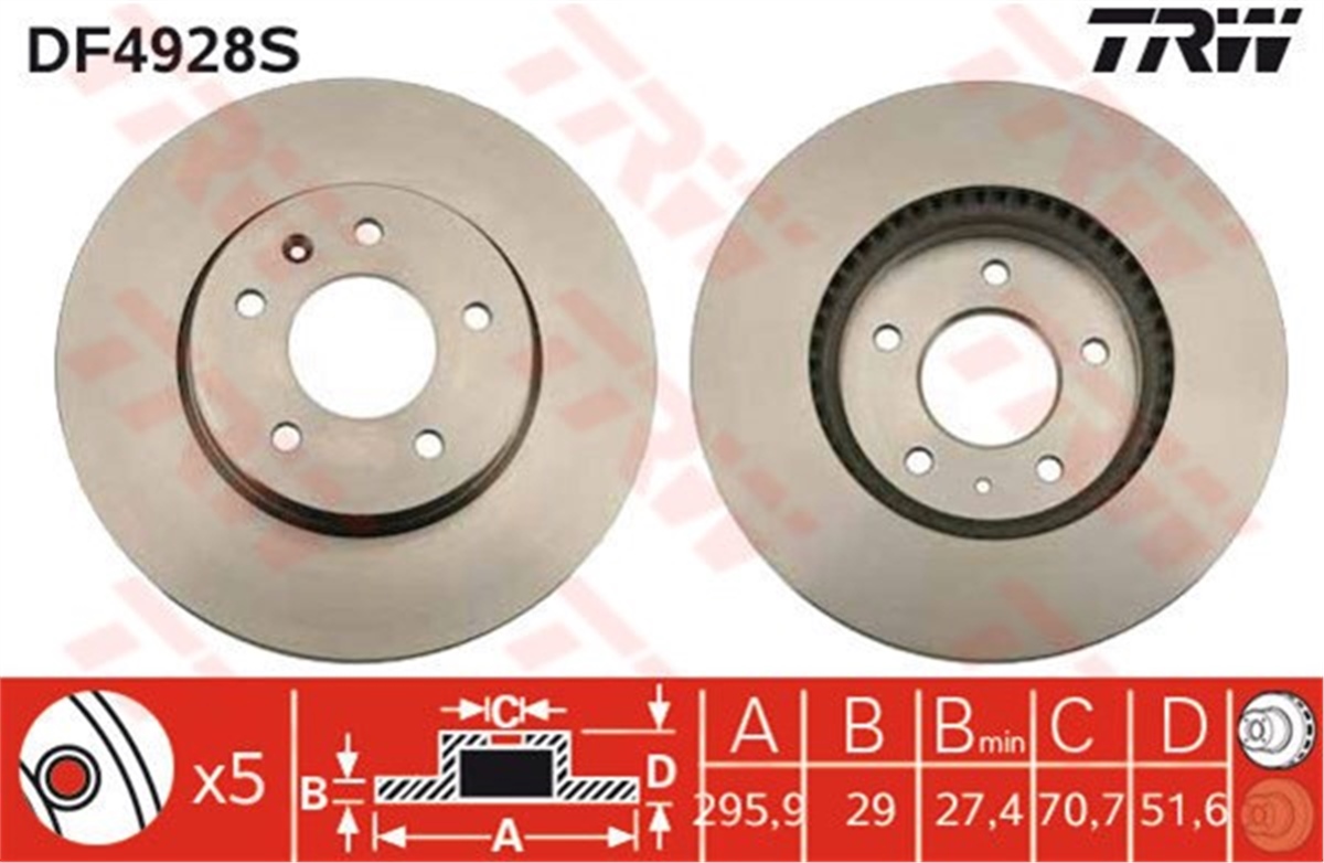 CAPTIVAFREN DİSKİ ÖN TAKIM 96625948 OPEL CAPTİVA ANTARA 07- Z20S TRW TRW DF4928STRWTRW DF4928S