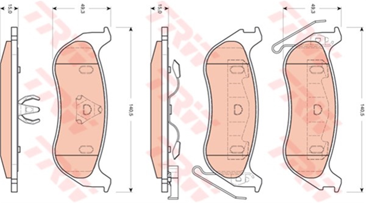 CHEROKEEARKA BALATA CHEROKEE 2.4 2.5CRD 2.8CRD 3.7 V6 01-08 WRANGLER 2.4 3.8 4.0 01-08 TRW GDB4139TRWTRW GDB4139