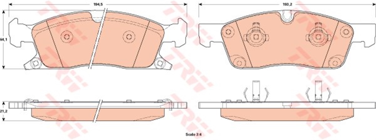 CHEROKEEÖN BALATA GRAND CHEROKEE III 3.6 WH 5.7 V8 6.4 01-2009 3.0CRD 11 13 195 64 19 İNCE TRW GDB4604TRWTRW GDB4604