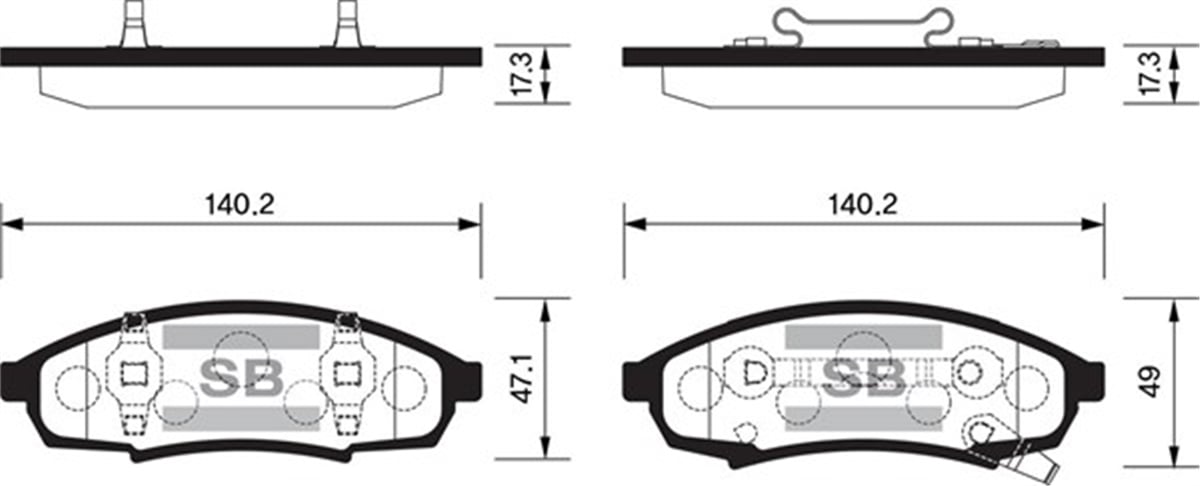 CHEVROLETÖN BALATA DİSK BUICK REGAL 91-97 CHEVROLET LUMINA 89-94 MALIBU 91-97 GDB4014 SANGSIN SP1284SANGSINSANGSIN SP1284