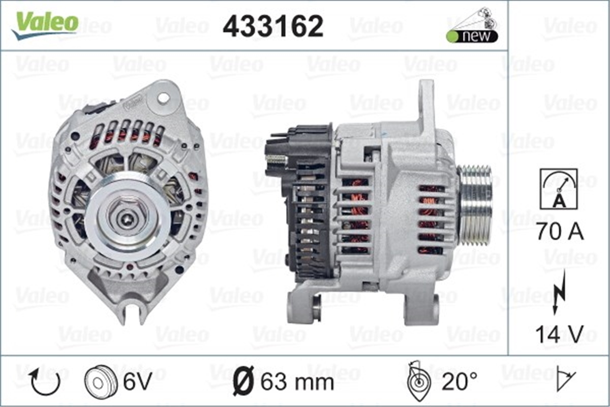 CITROENALTERNATÖR A11VI 40 CITROEN VALEO 433162VALEOVALEO 433162