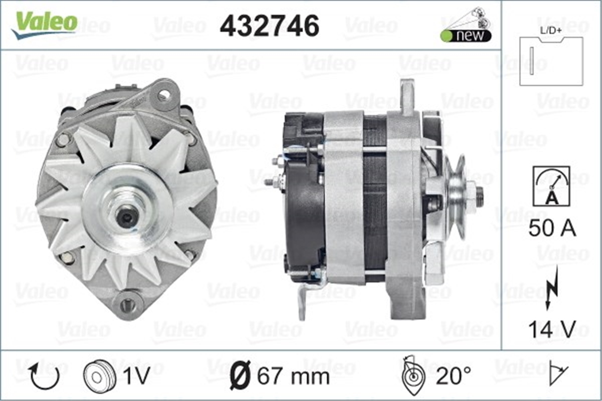 CITROENALTERNATÖR A13N 42 CITROEN-PEUGEOT-FIAT VALEO 432746VALEOVALEO 432746