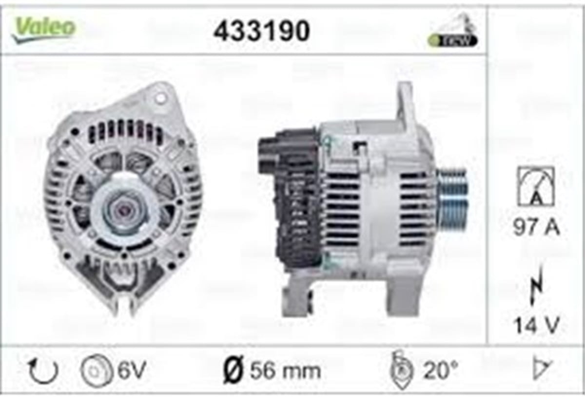CITROENALTERNATÖR A13VI 71 CITROEN VALEO 433190VALEOVALEO 433190