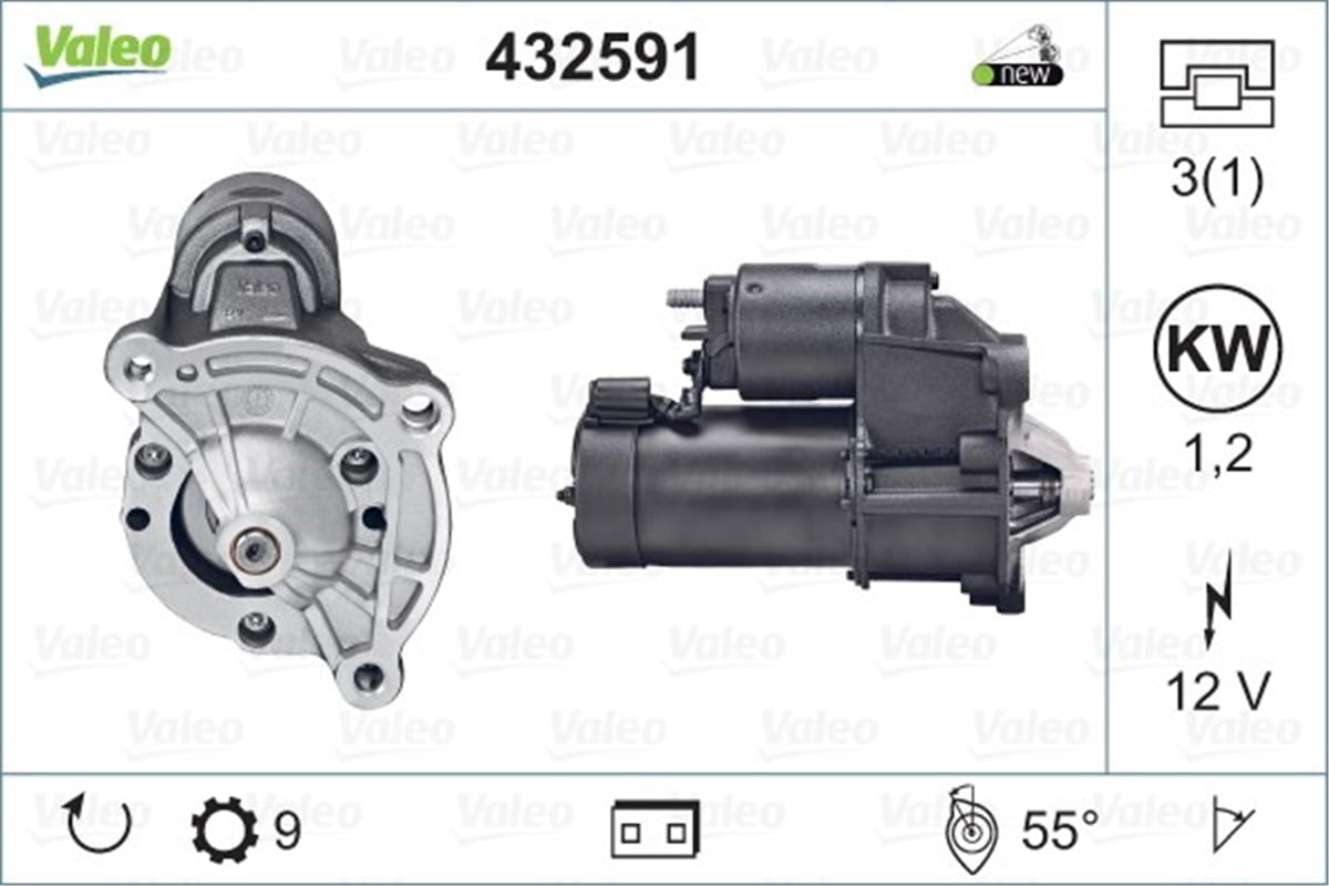 CITROENMARŞ MOTORU D6RA 5 CITROEN VALEO 432591VALEOVALEO 432591