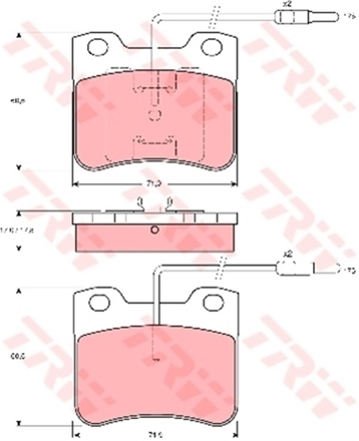 CITROENÖN BALATA CITROEN AX 1.0-1.1-1.3-1.4 86-98 60.6X71.9X17.8 TRW GDB794TRWTRW GDB794