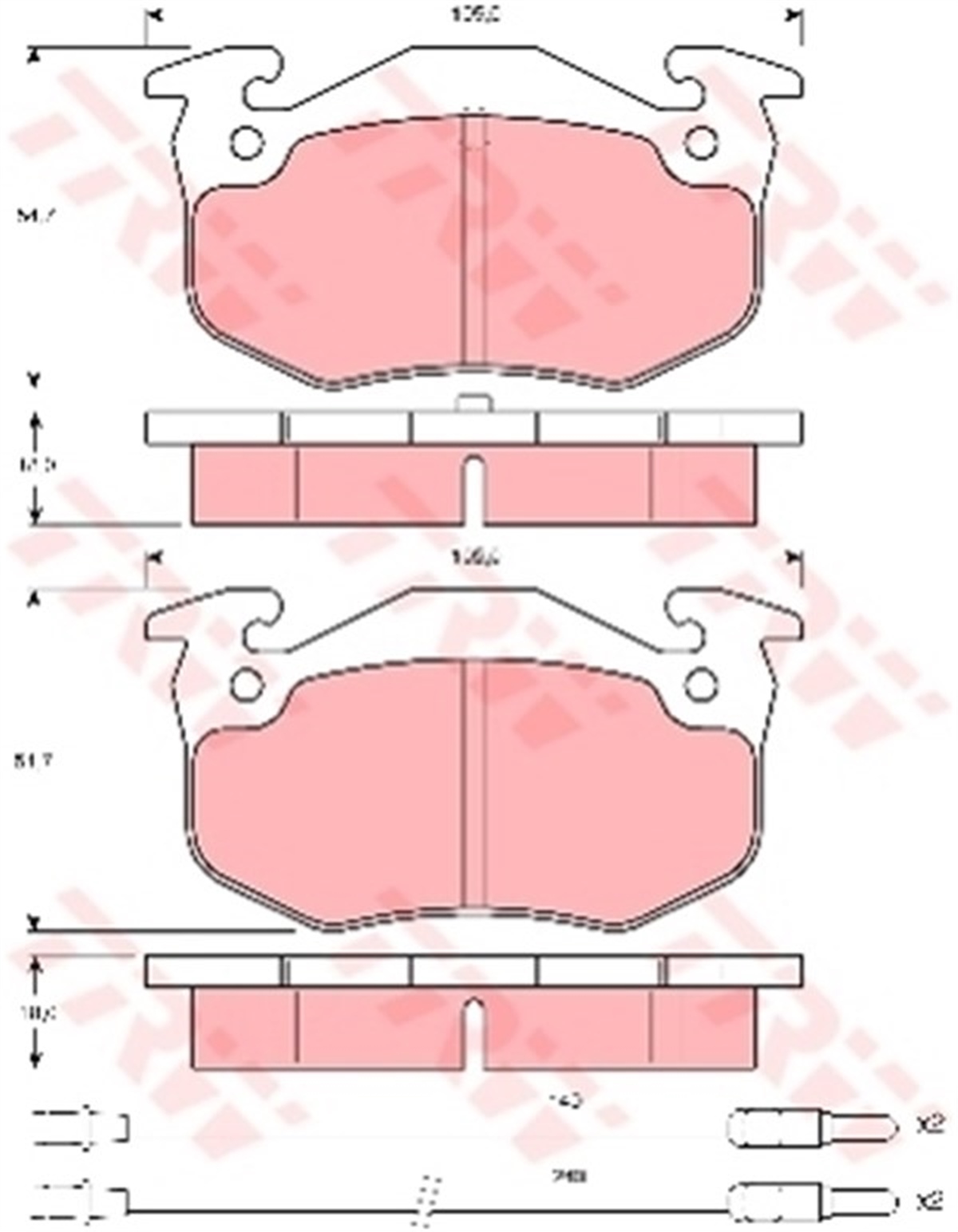 CITROENÖN BALATA CITROEN BX 1.1-1.4 82-92 54.7X105X18 TRW GDB313TRWTRW GDB313