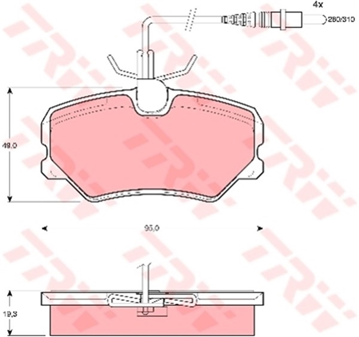 CITROENÖN BALATA P306 2.0 S16 1993-97 -P405 1.6I 1.8I 2.0I 1.9 SRI-2.0 MI16 CITROEN ZX 2.0 FİŞLİ TRW GDB1039TRWTRW GDB1039
