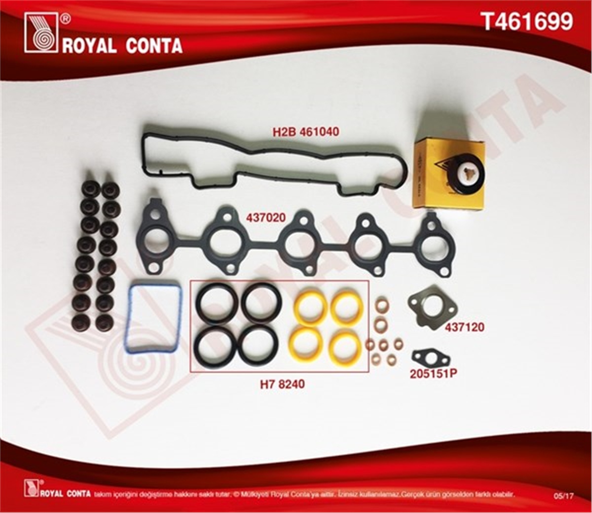CITROENÜST TAKIM CONTA SKT KEÇELİ-SUB.LASTİKLİ-SİLİNDİR KAPAK CONTASI SİZ FOCUS 1.6 TDCİ- P307 1.6HDİ-CITROEN 1.6 HDİ ROYAL T461699ROYALROYAL T461699