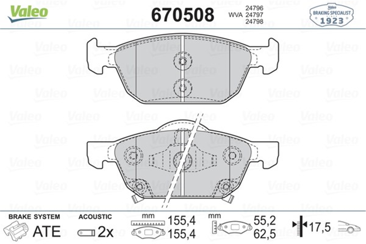 CIVICÖN BALATA CIVIC VIII 12 VALEO 670508VALEOVALEO 670508