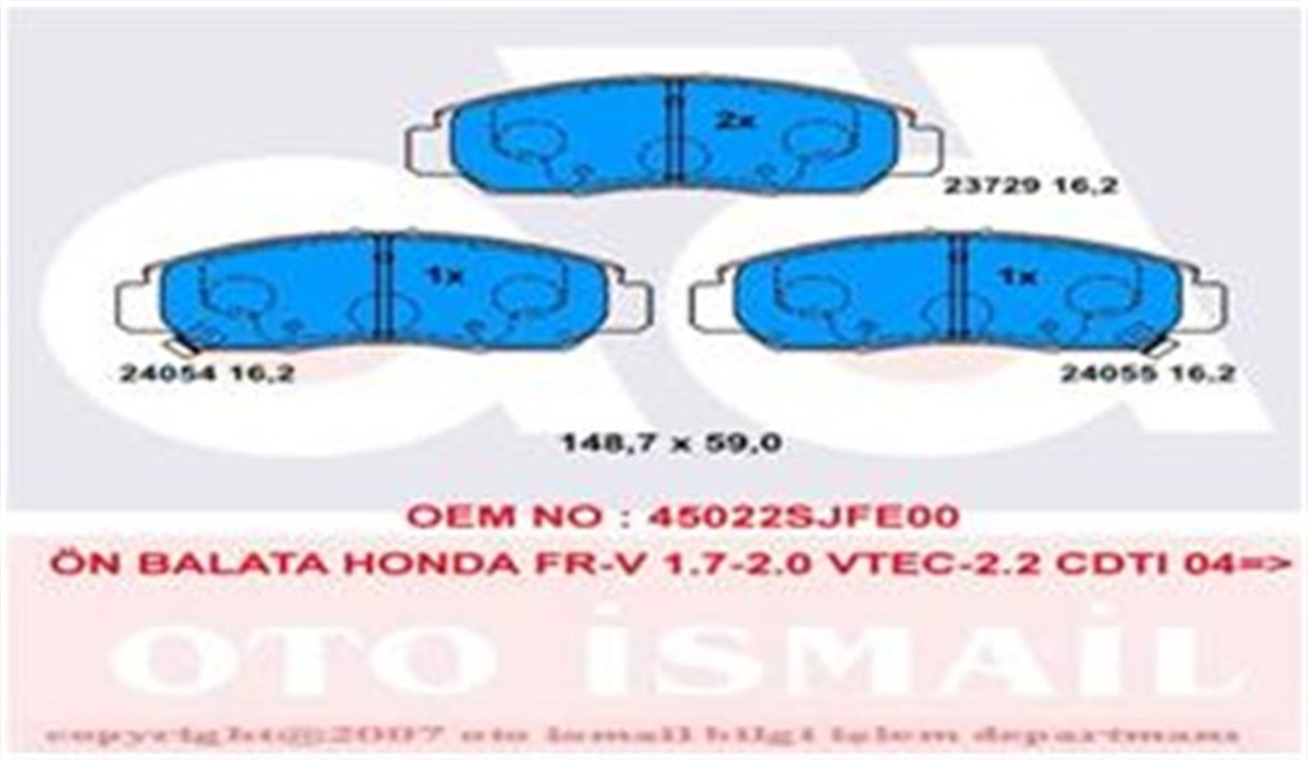 CIVICÖN BALATA HONDA CIVIC SEDAN 07-11 - FRV 07 TRW GDB3268TRWTRW GDB3268